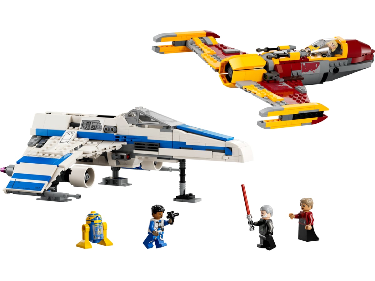 Star Wars : Chasseur E-Wing de la Nouvelle République contre le chasseur de Shin Hati